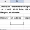 Animacija u inženjerstvu – DiKMzRG, Saobraćaj i transport – Operaciona istraživanja, SIIT – Statistika, rezultati ispita od 16. XII